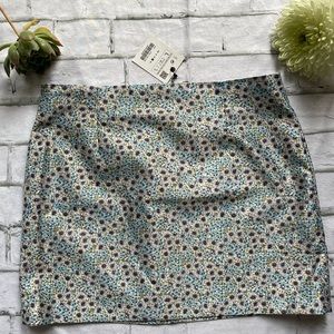 Zara Floral Mini Skirt - Blue and White